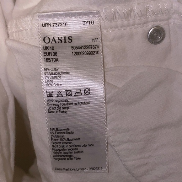Oasis Size 6 Ankle-Length White Jeans - Picture 2 of 11